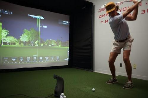 Player practicing his swing